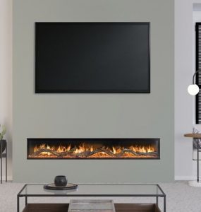 one entertainment wall idea to add to your living room's ambience is to add an electric fireplace