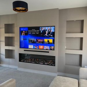 bespoke tv media wall design completed for a lovely client in st albans