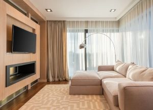 how to create a luxury living room experience by planning a custom TV media wall